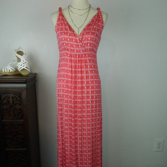 GAP Dresses & Skirts - Gap Soft Red White Maxi Dress, M